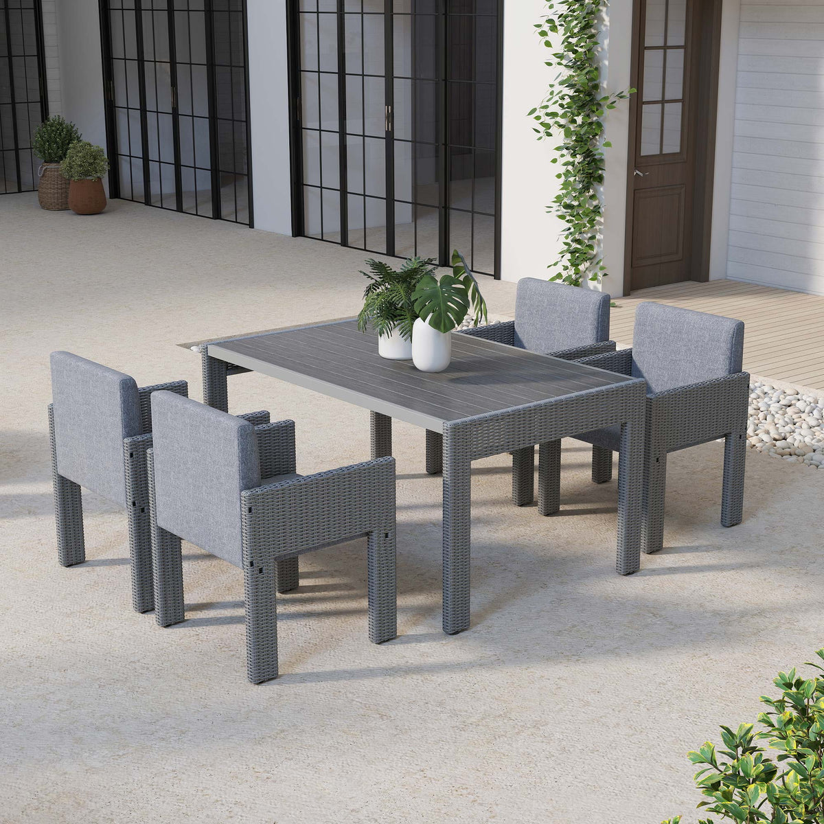 Relen Rattan Dining Set For 6 People