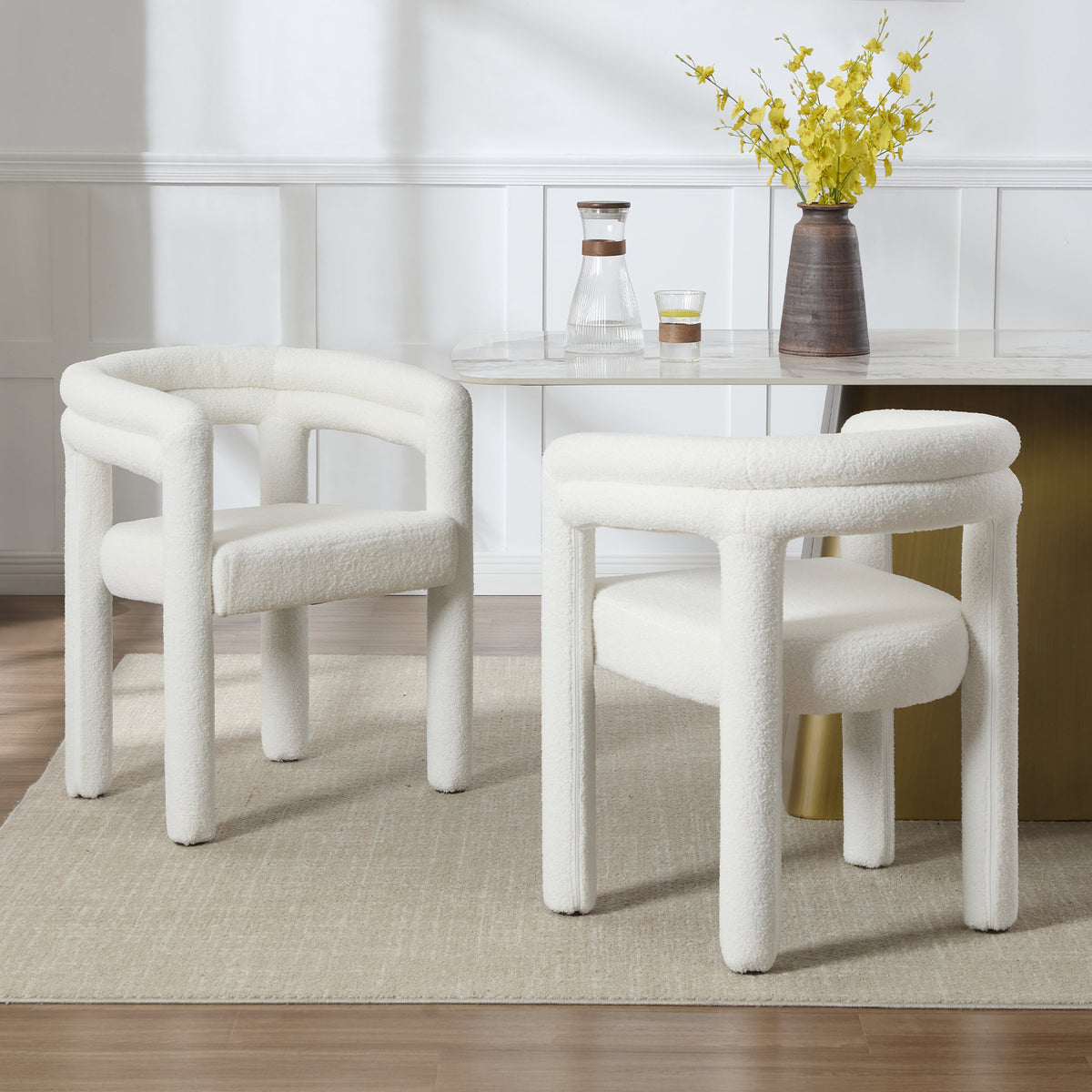 Lara Dining Chair Upholstered Armchair with Back
