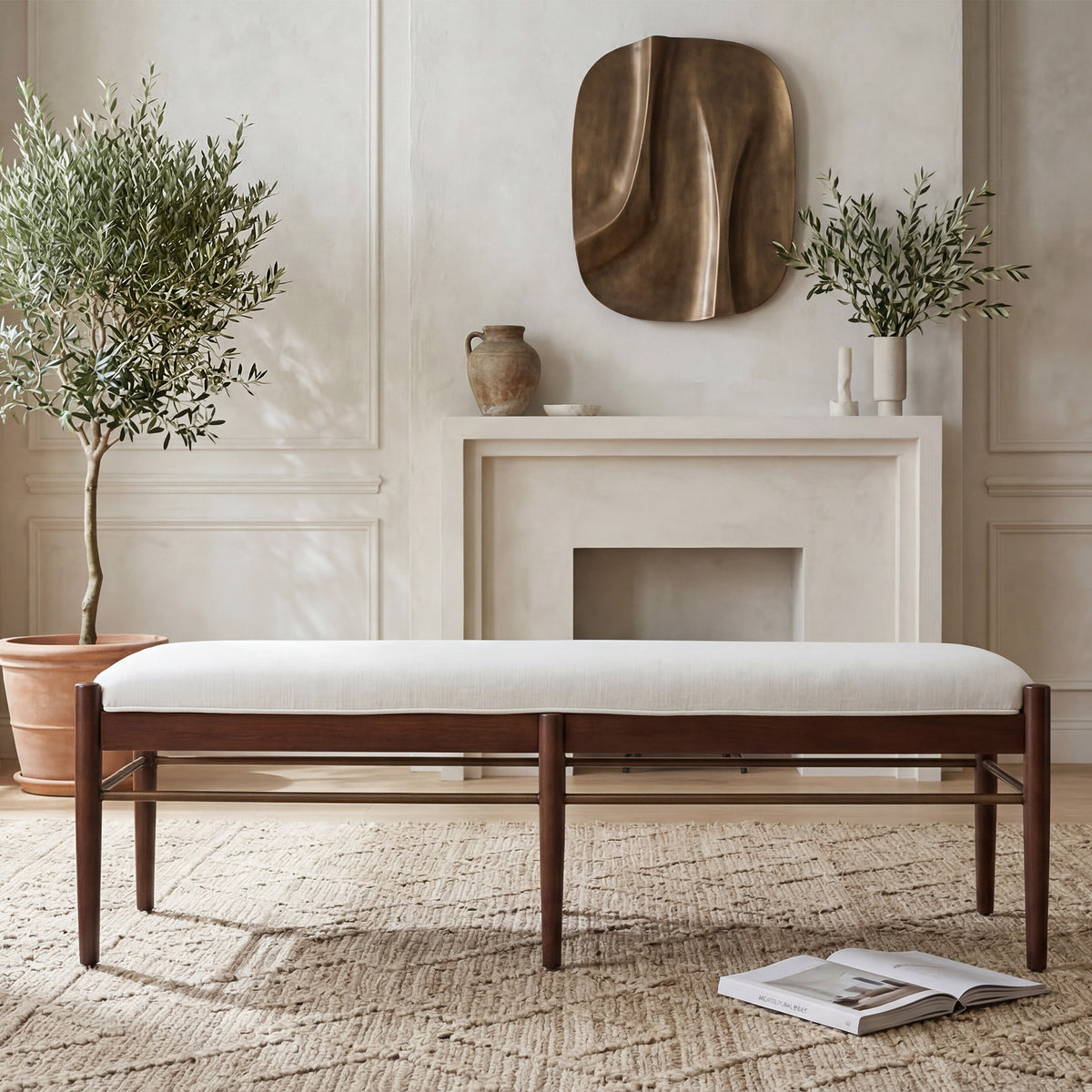 Ashby Mid-Century Modern Bench