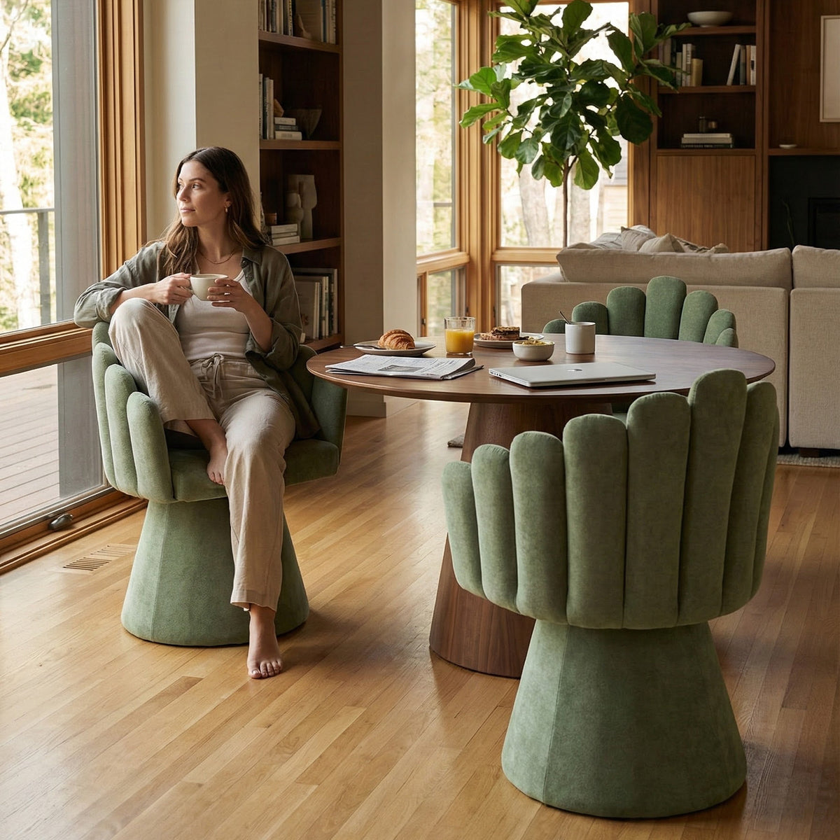 Winnie Chenille Swivel Chair