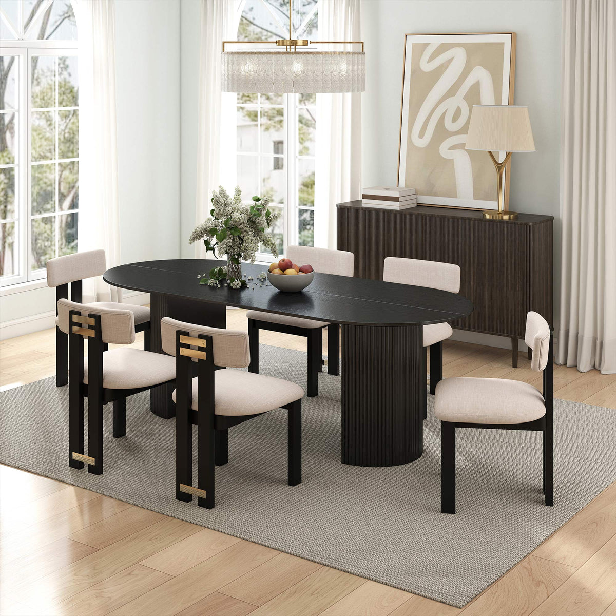 Griid Upholstered Dining Chairs (Set of 2)