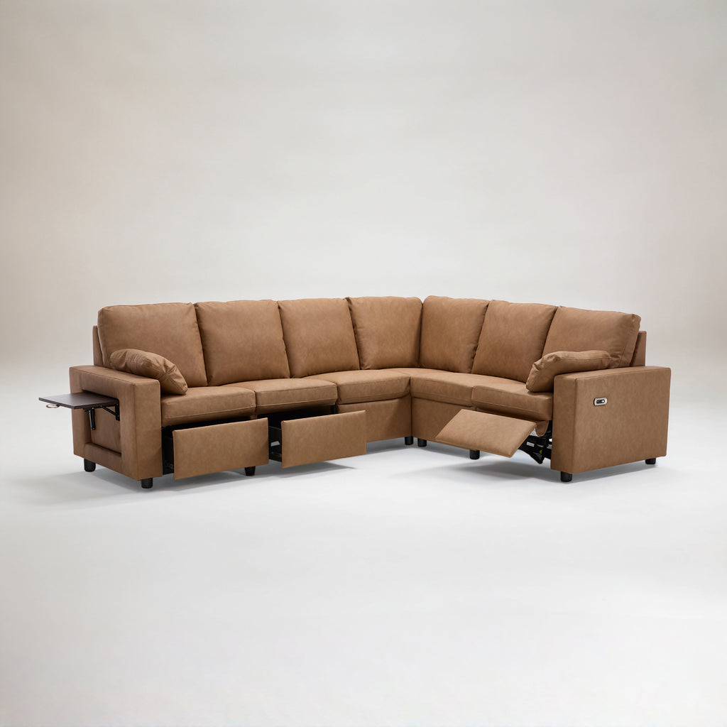 Levi Wall Hugger Reclining Sectional Sofa with Storage