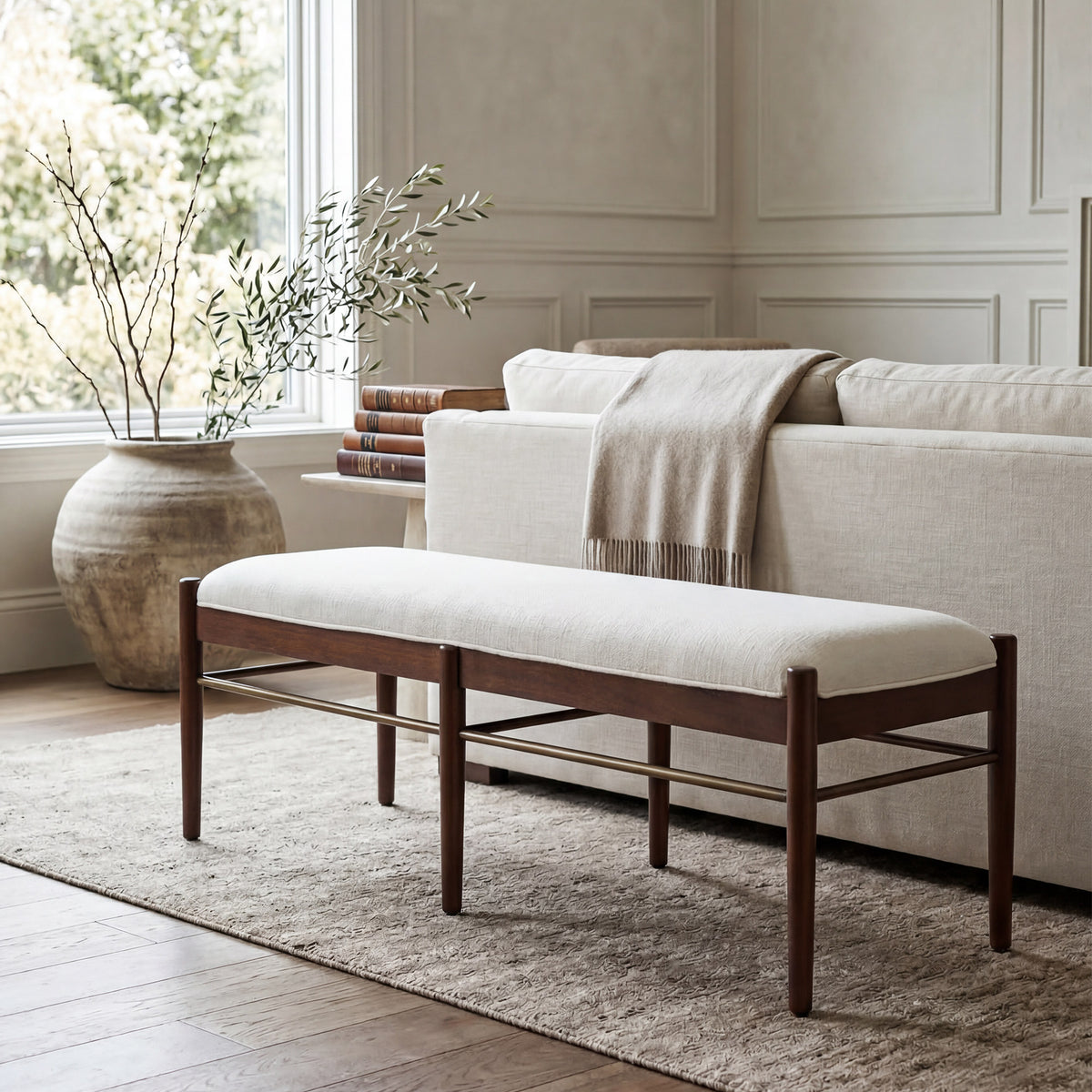 Ashby Mid-Century Modern Bench