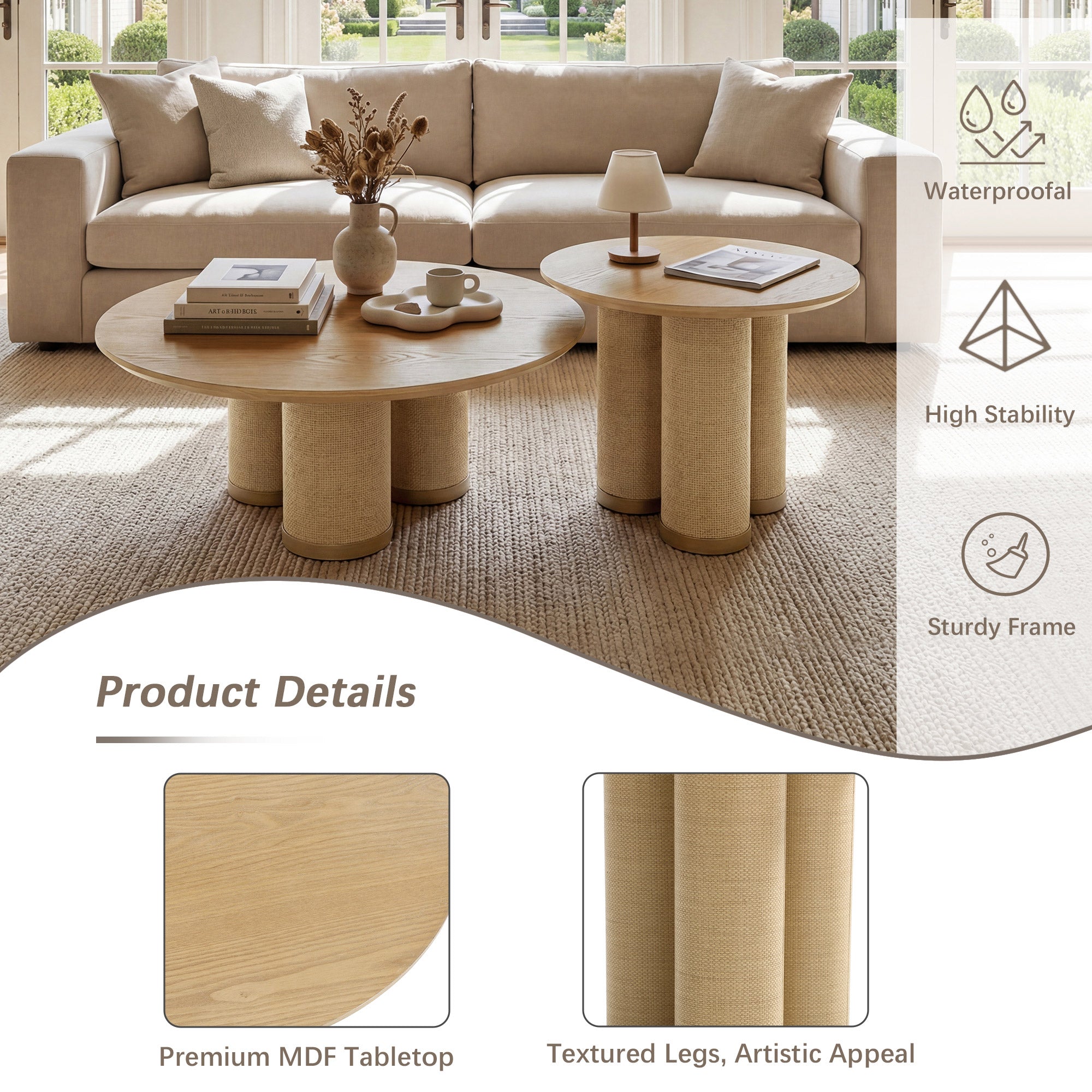 Drift Round Coffee Table Set