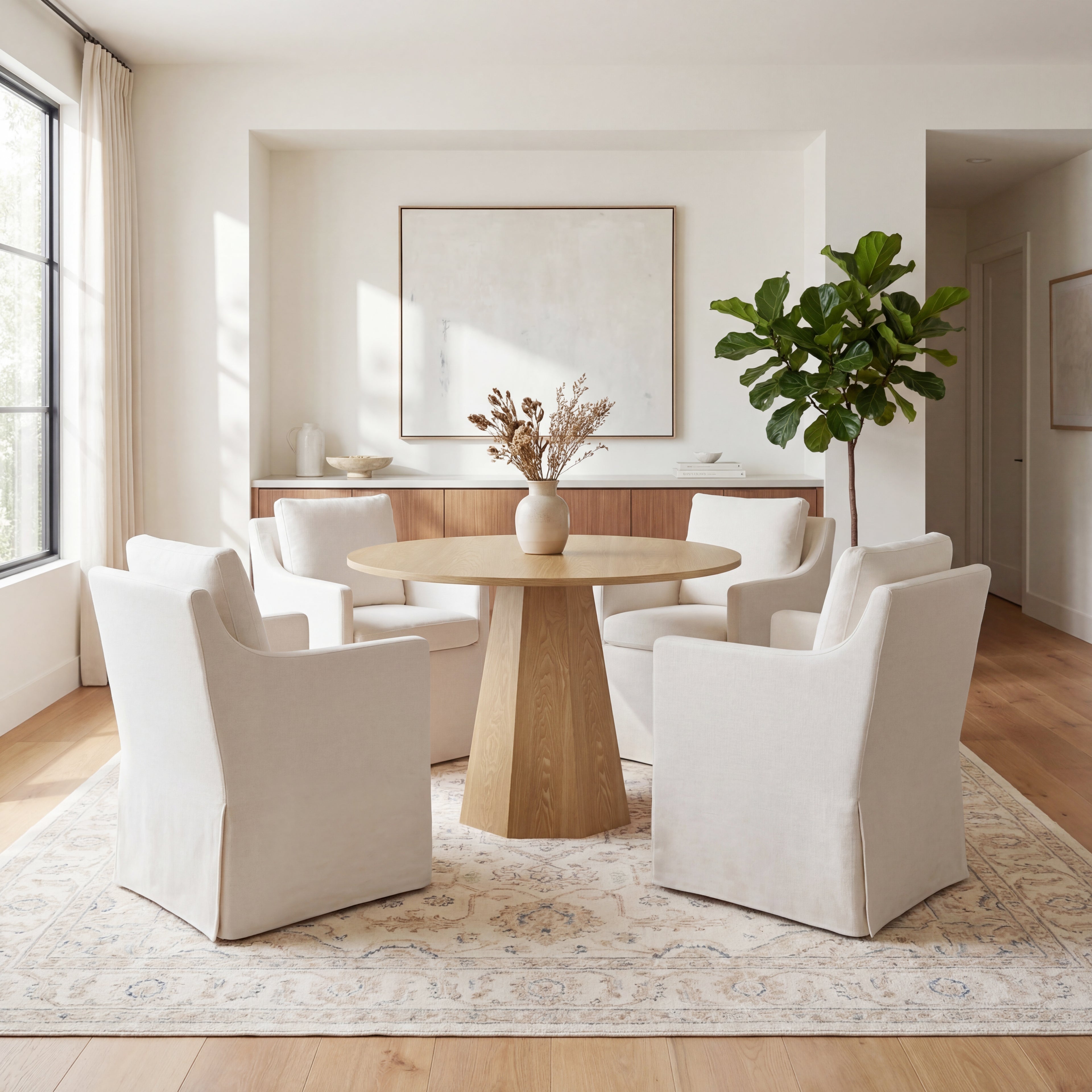 Hank Modern Upholstered Dining Chairs with Arms