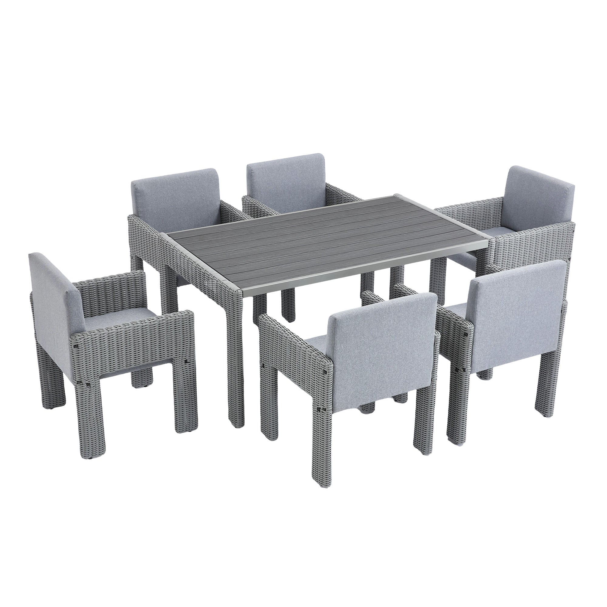 Relen Rattan Dining Set For 6 People