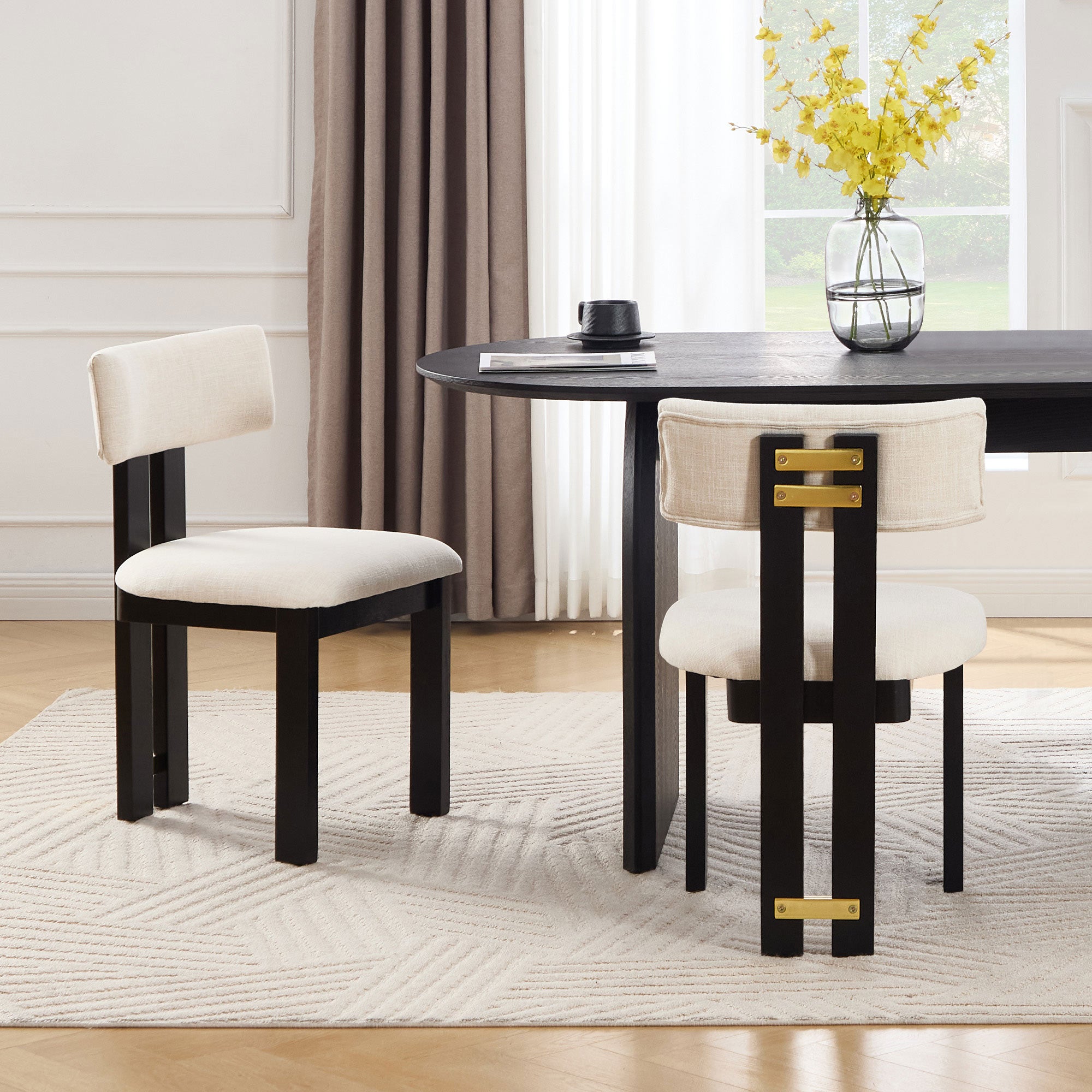 Griid Upholstered Dining Chairs (Set of 2)