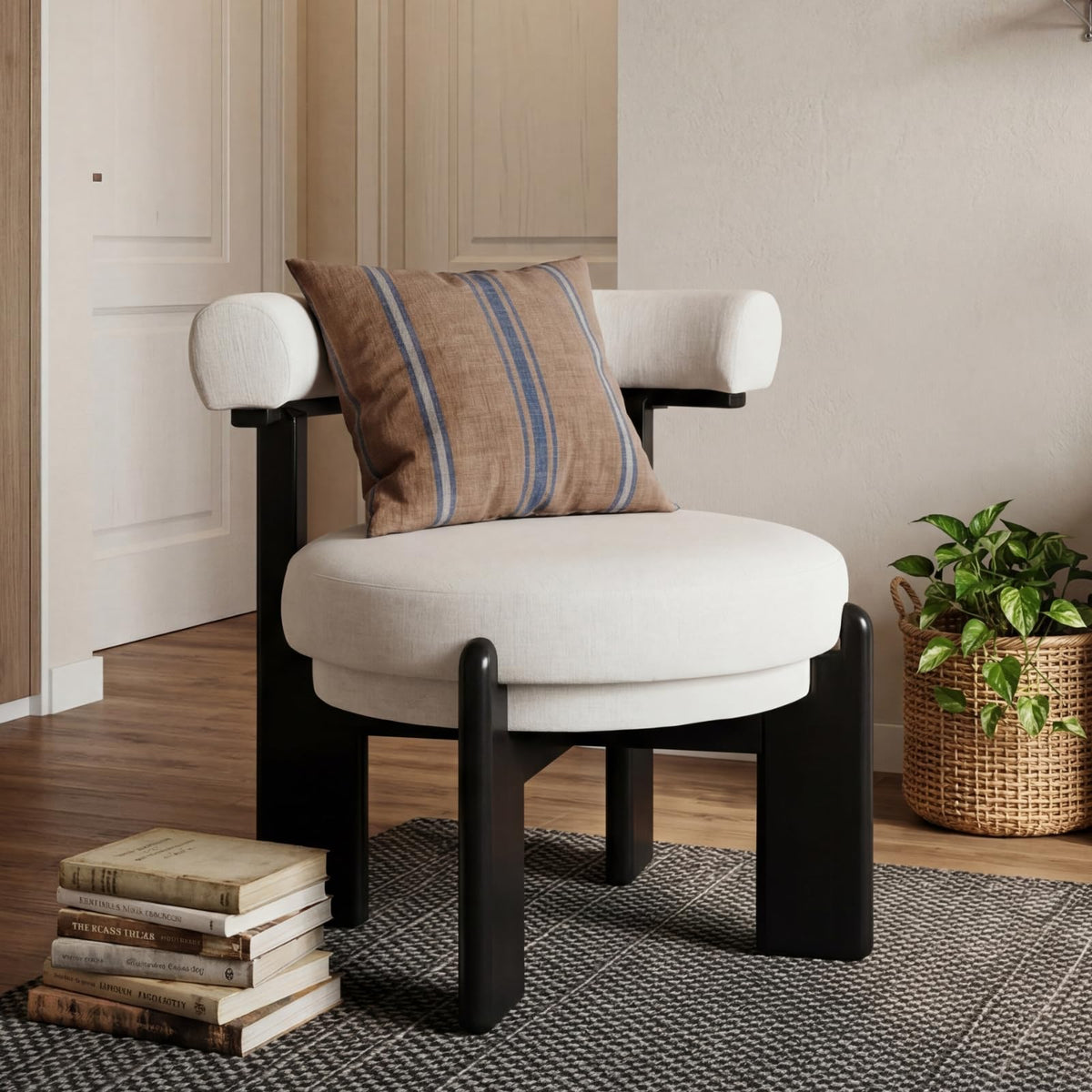 Dawson Modern Geometric Accent Chair & Ottoman Set