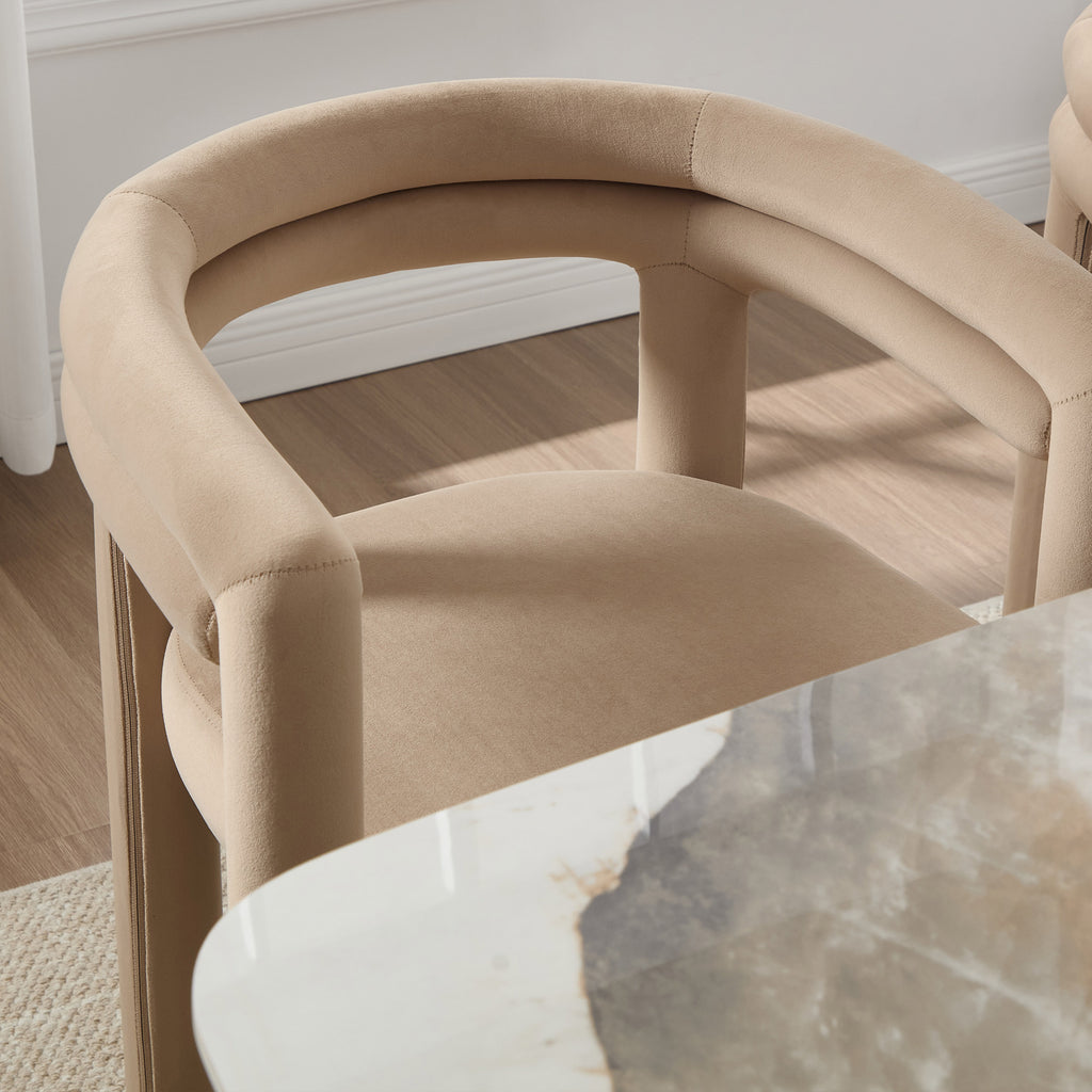 Lara Dining Chair Upholstered Armchair with Back