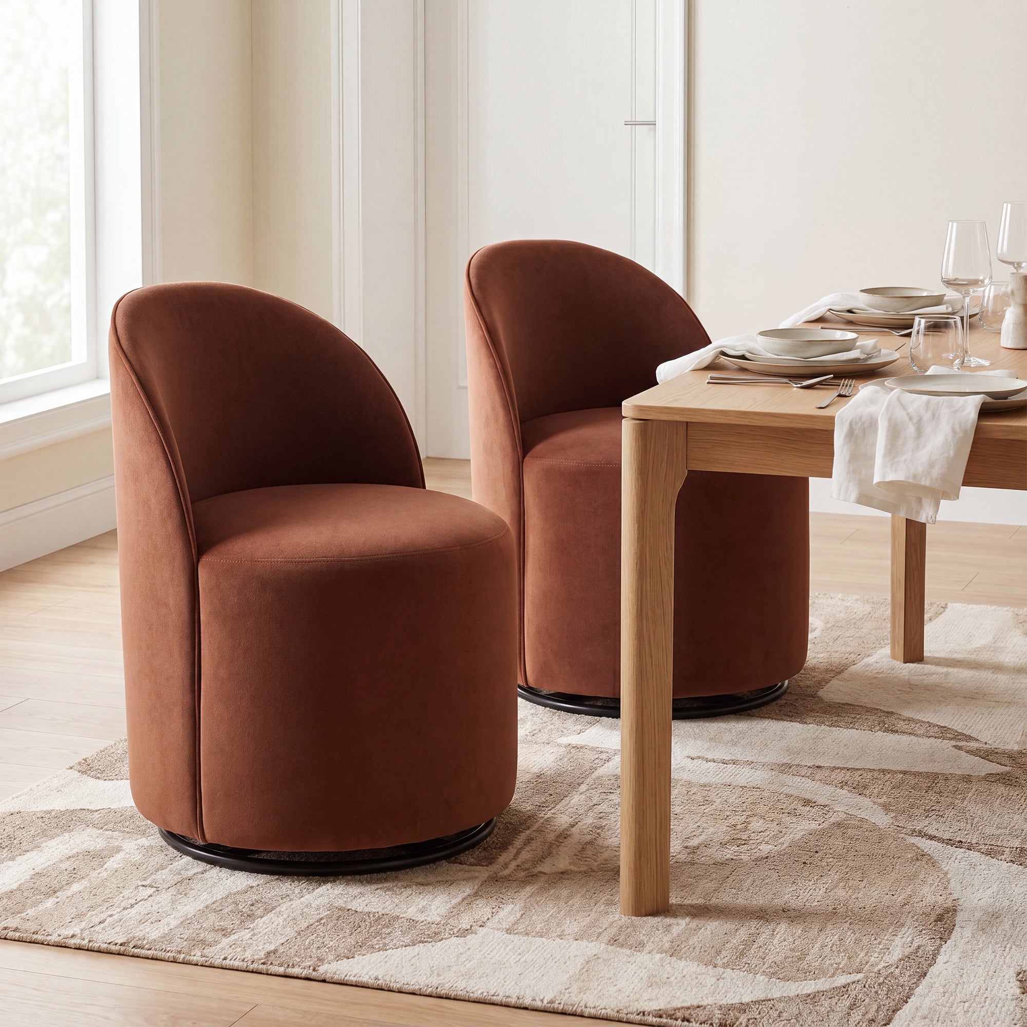 Ryan Modern Upholstered Swivel Dining Chair