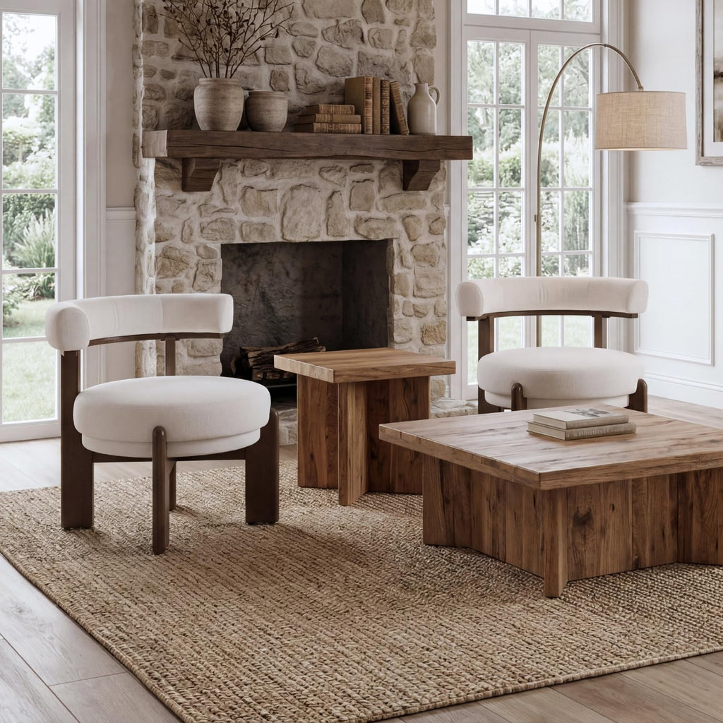 Dawson Modern Geometric Accent Chair & Ottoman Set