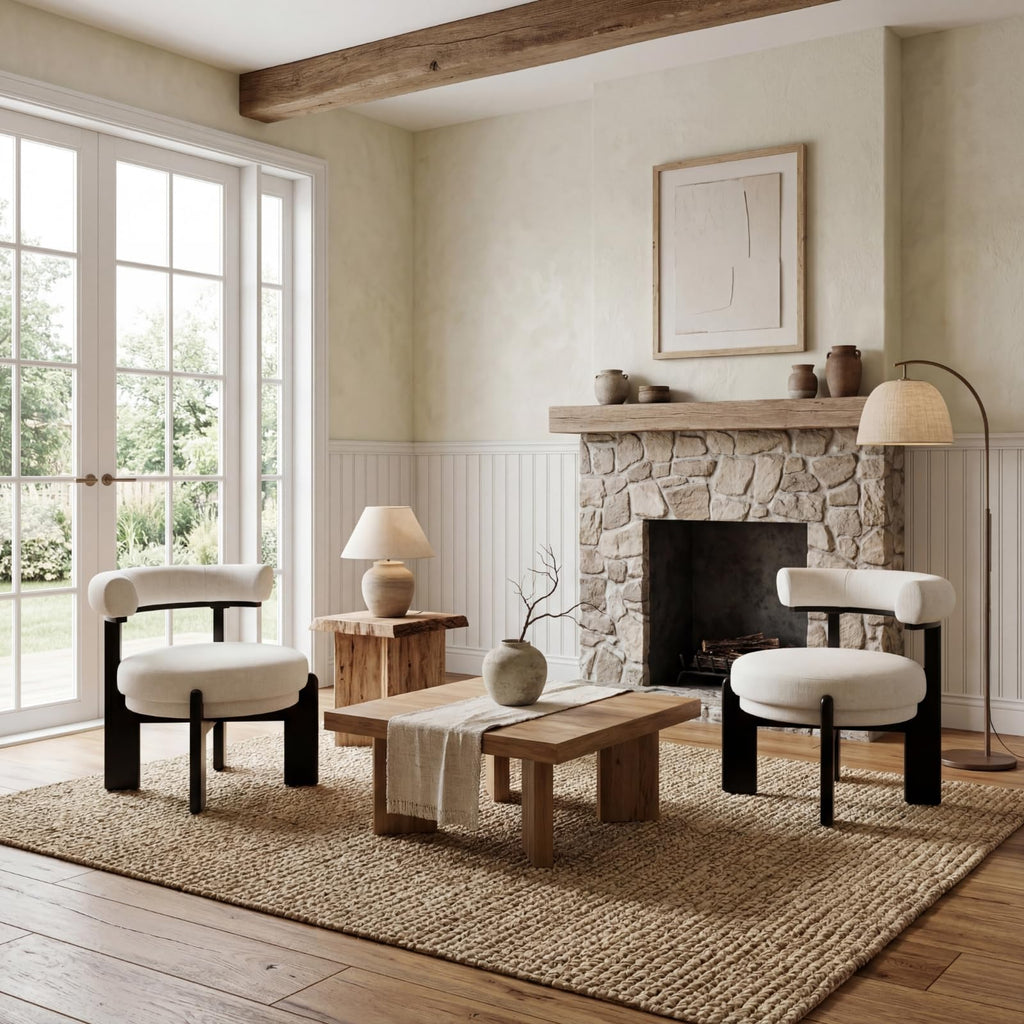 Dawson Modern Geometric Accent Chair & Ottoman Set
