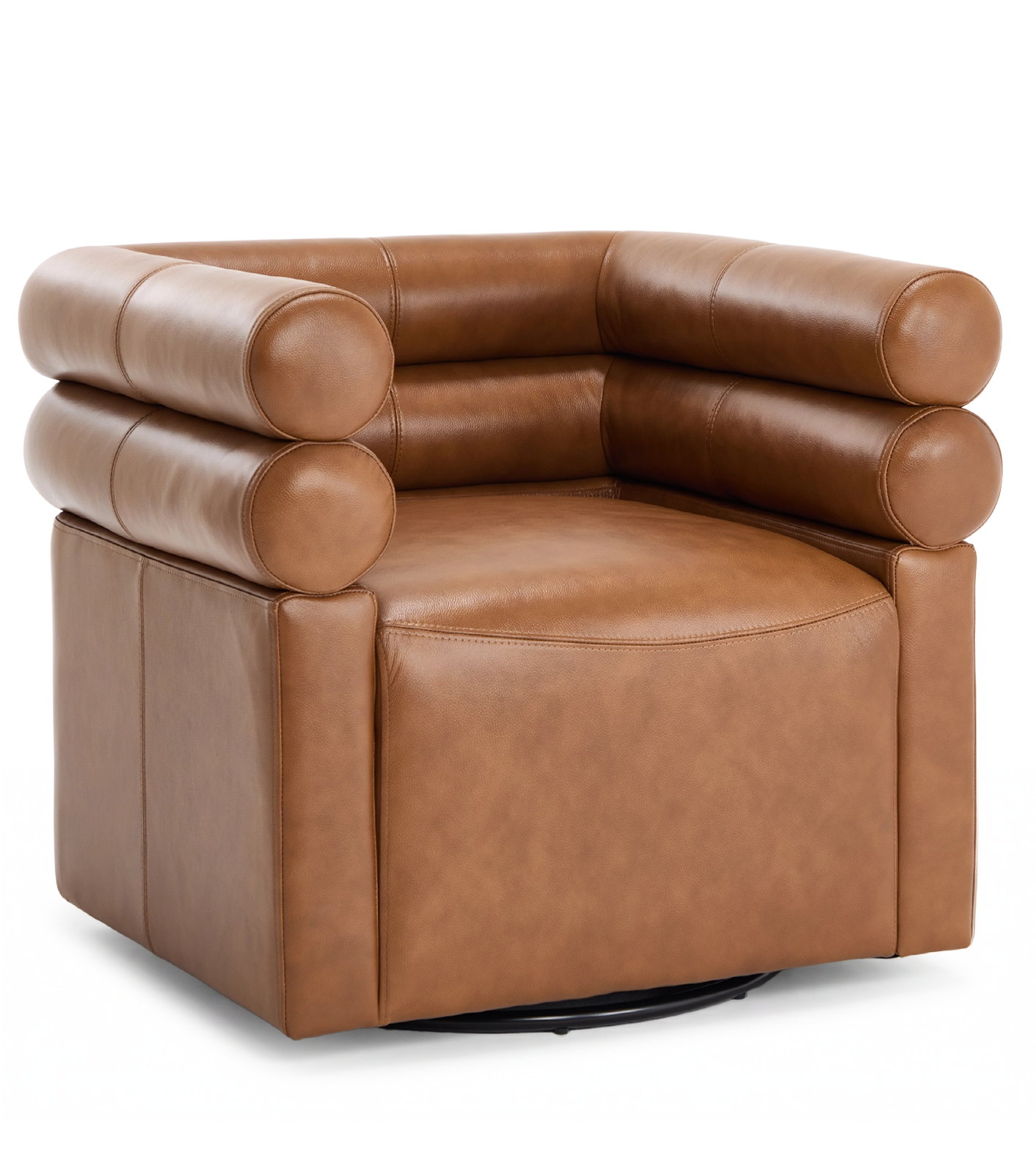 Asher Genuine Leather Swivel Lounge Chair