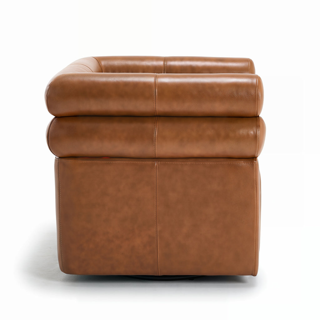 Asher Genuine Leather Swivel Lounge Chair