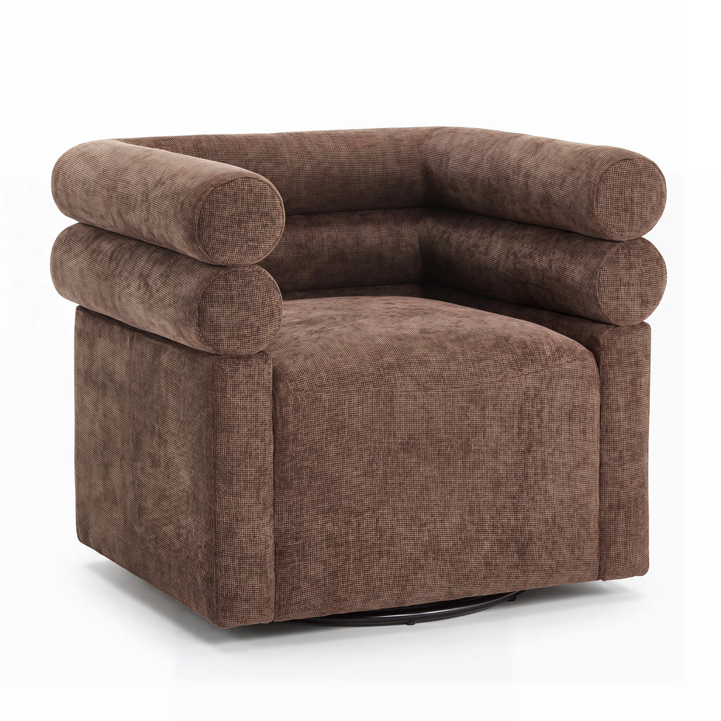Asher Genuine Leather Swivel Lounge Chair