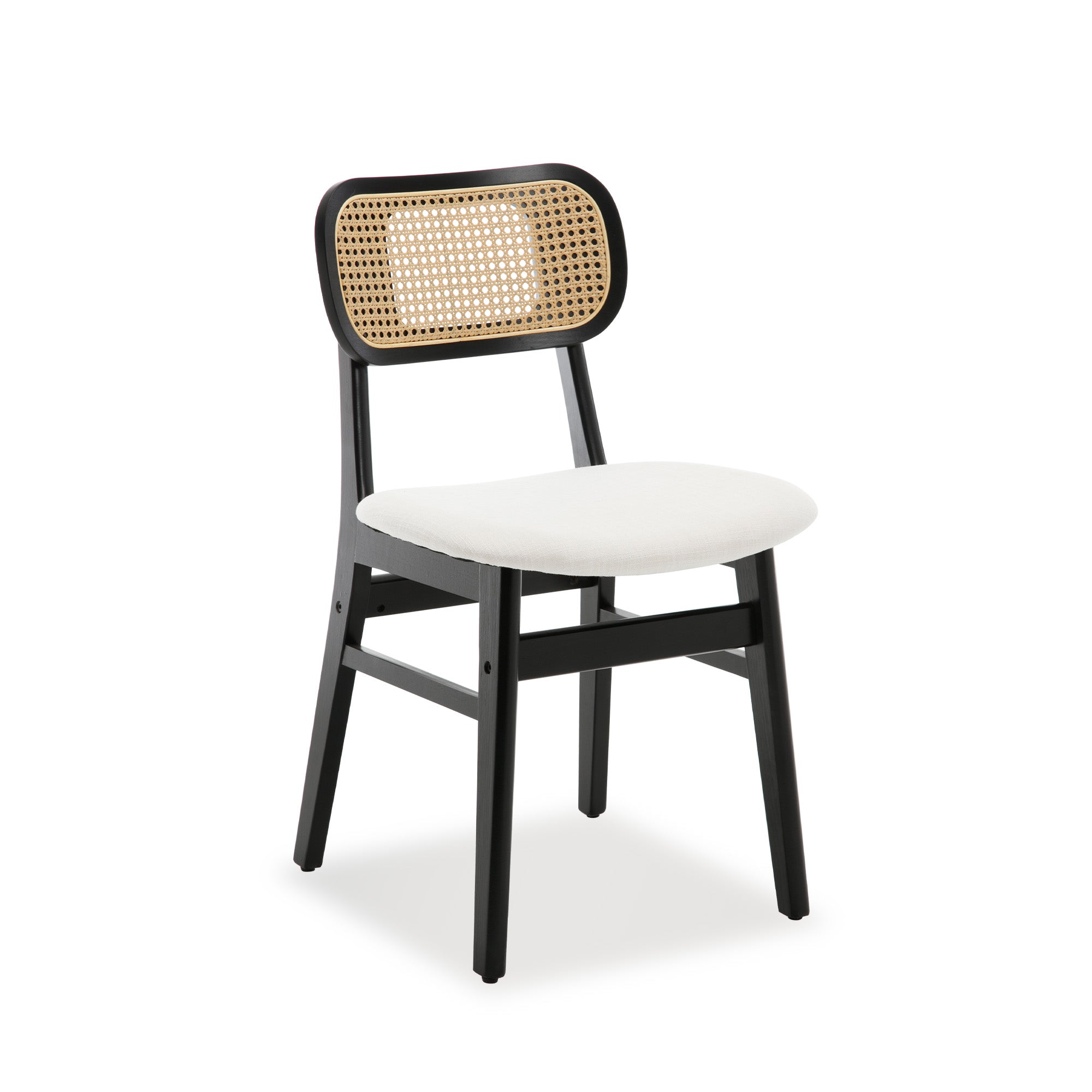 Eric Mid-Century Modern Cane Dining Chairs (Set of 2)