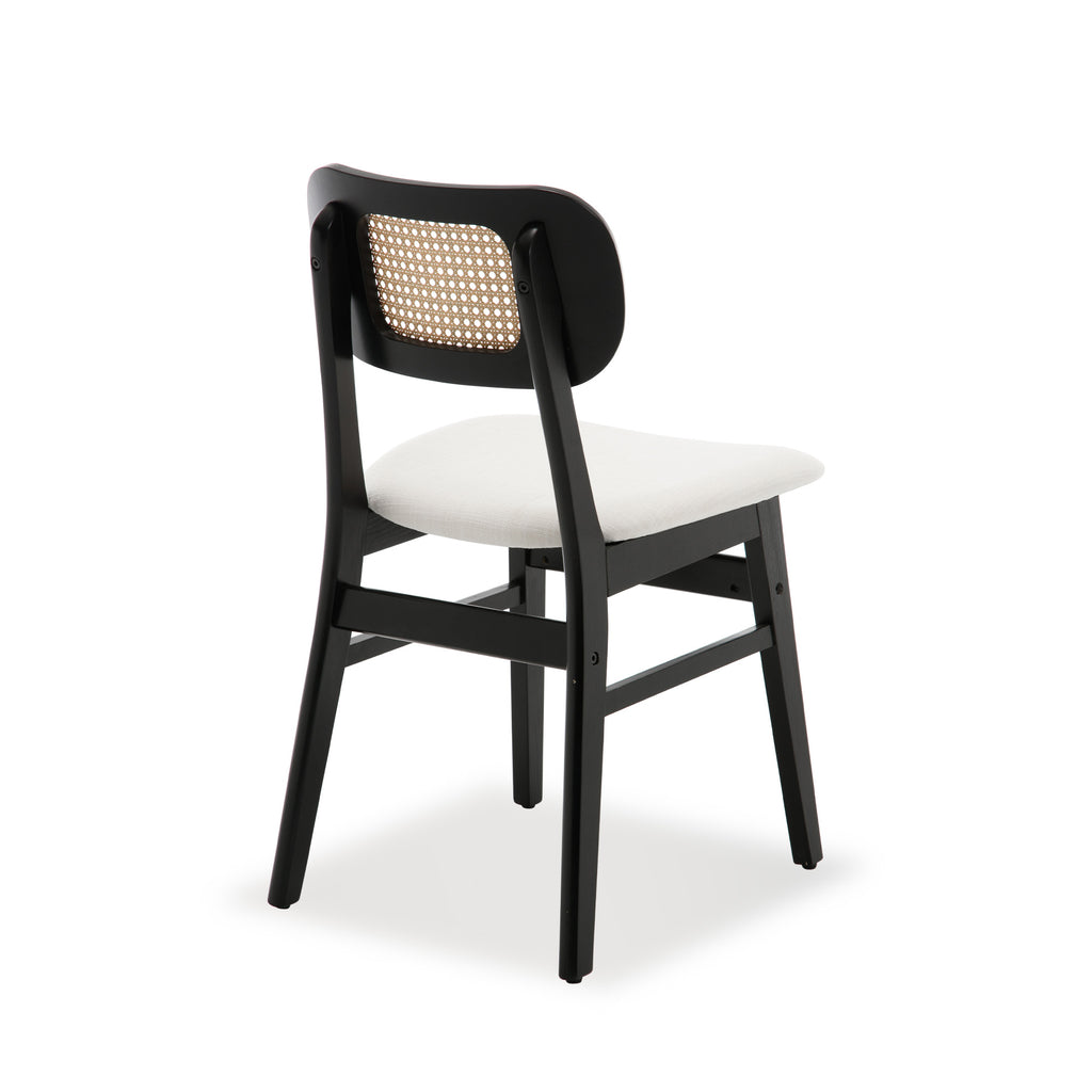 Eric Mid-Century Modern Cane Dining Chairs (Set of 2)