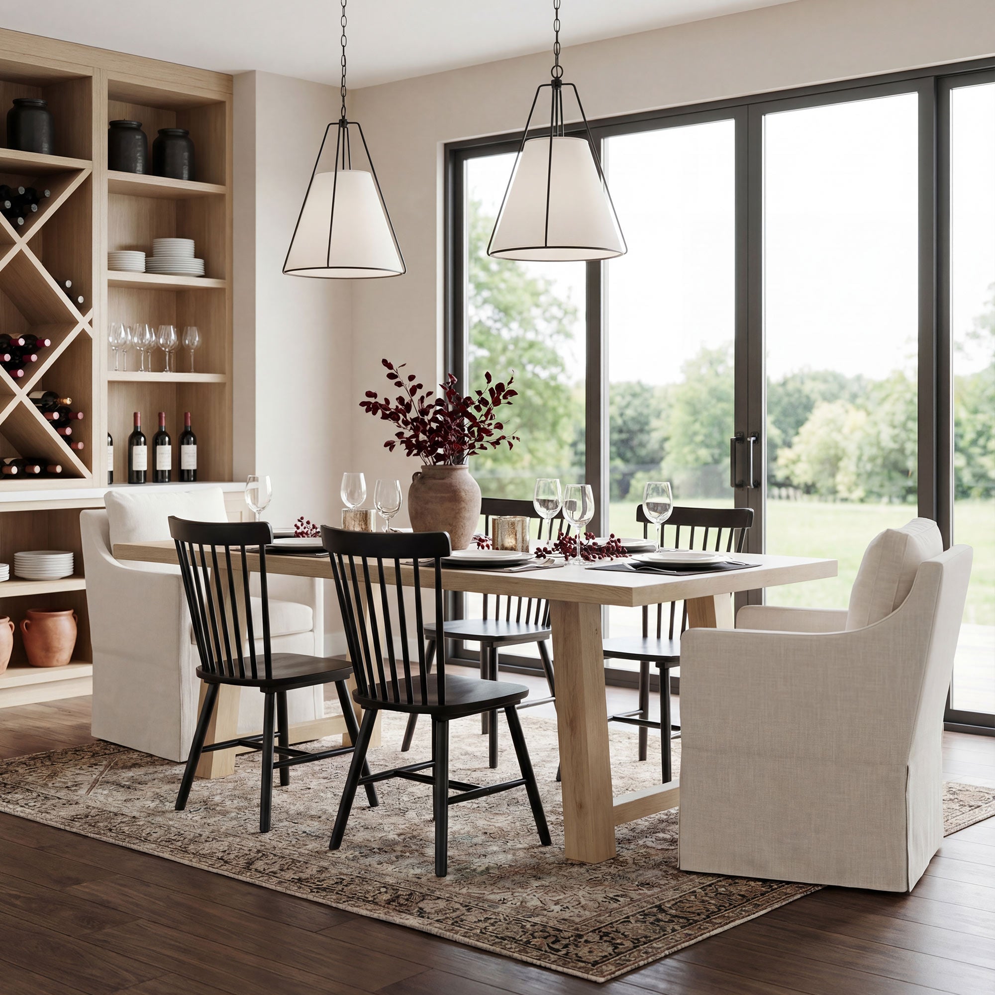 Hank Modern Upholstered Dining Chairs with Arms