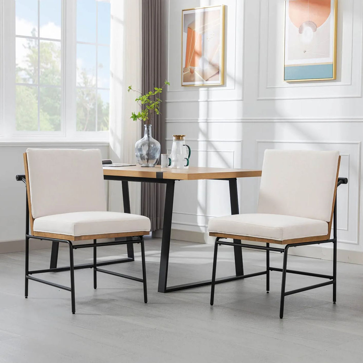 Ramsey Modern Industrial Dining Chairs (Set of 2)