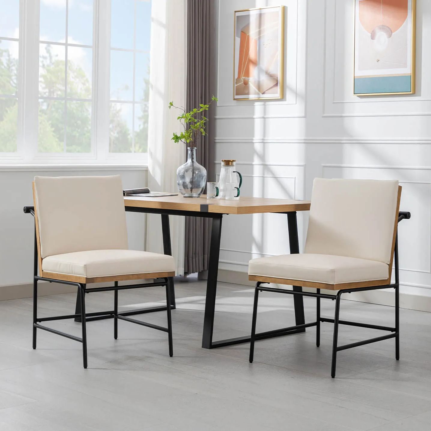 Ramsey Modern Industrial Dining Chairs (Set of 2)