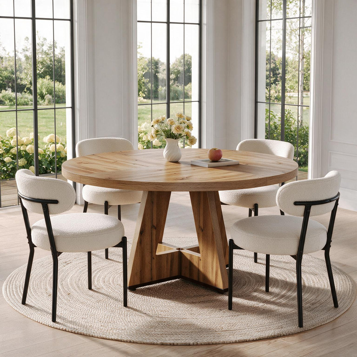 Fabi 47 Round Table + 4 Sarah Chairs