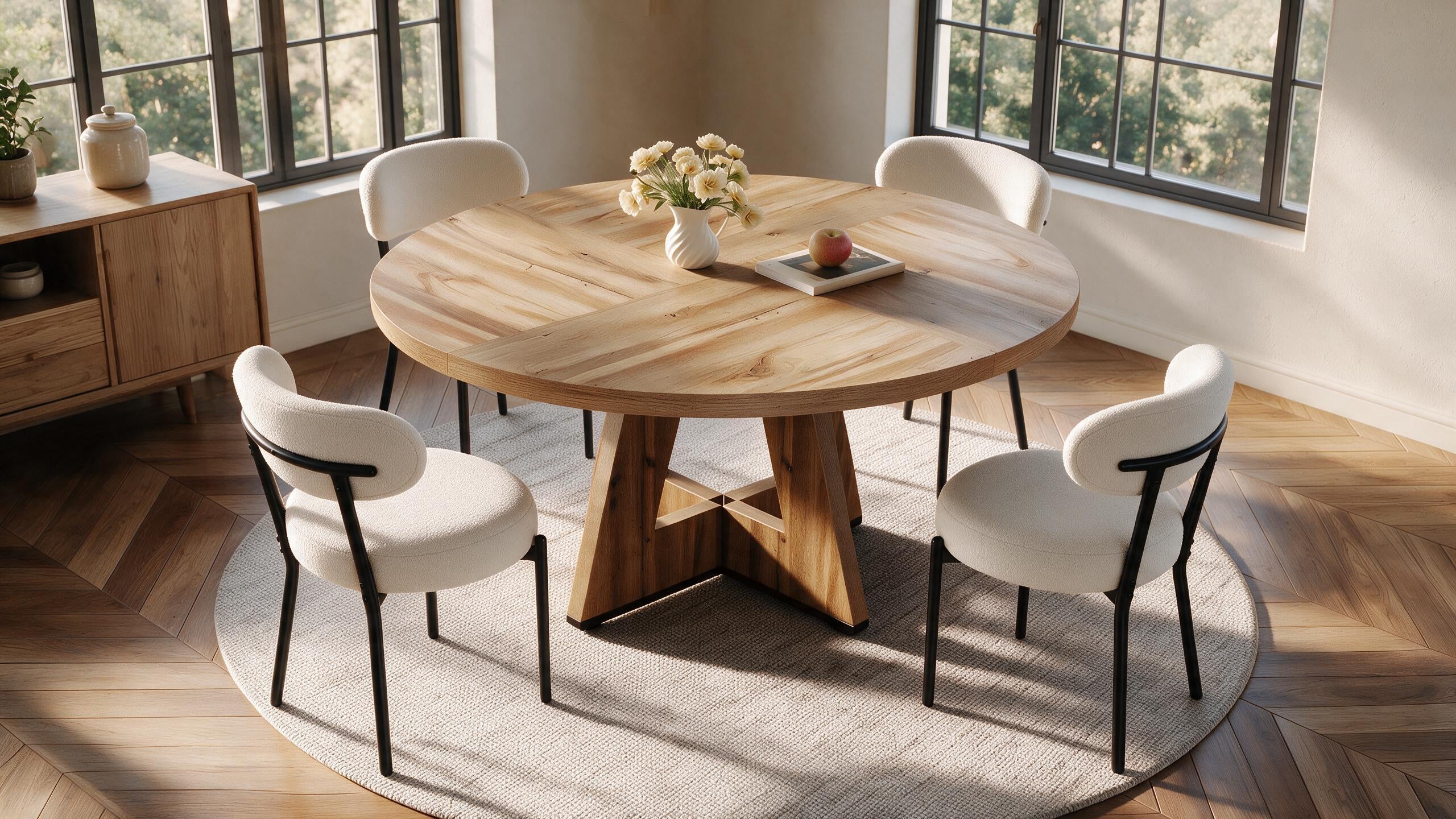 Fabi 47 Round Table + 4 Sarah Chairs