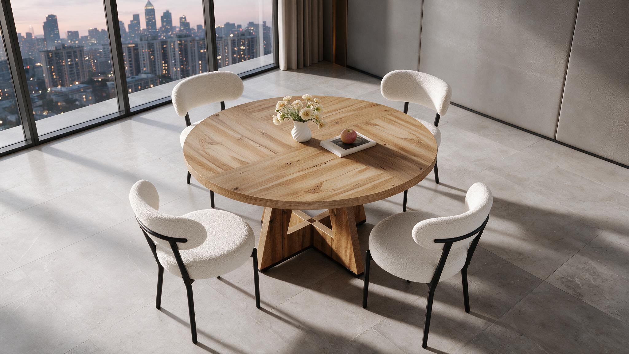 Fabi 47 Round Table + 4 Sarah Chairs